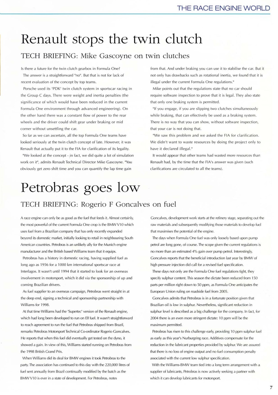 Race Engine Technology Preview Pages