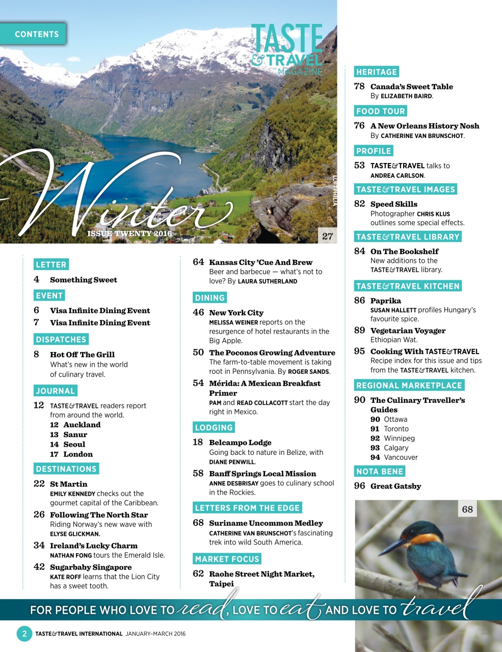 Taste & Travel International Preview Pages