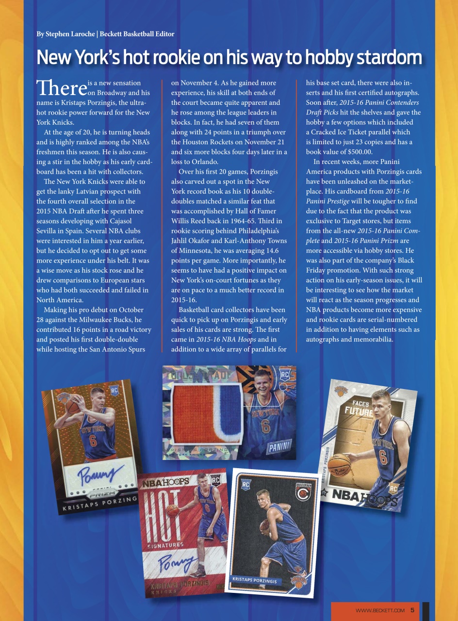 Beckett Basketball Magazine Preview Pages