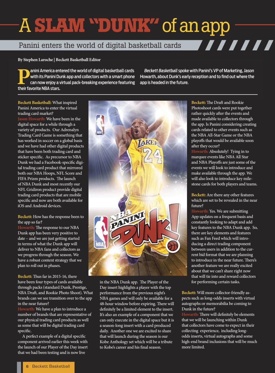 Beckett Basketball Magazine Preview Pages