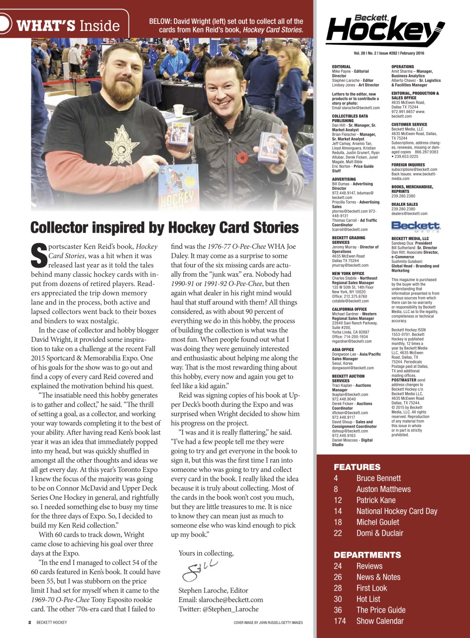 Beckett Hockey Magazine Preview Pages