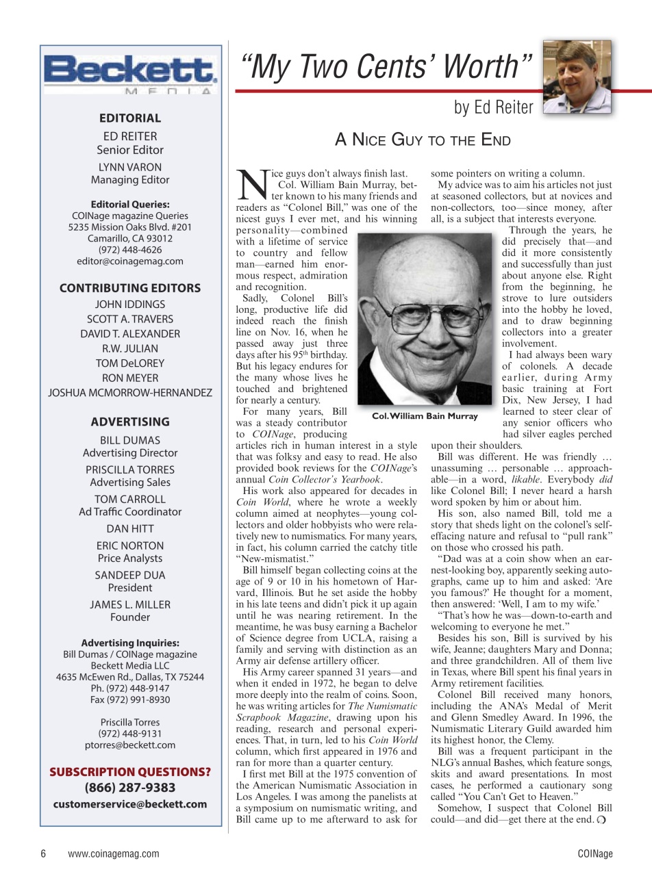 COINage Magazine Preview Pages