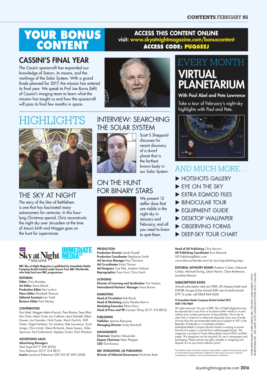 BBC Sky at Night Magazine Preview Pages