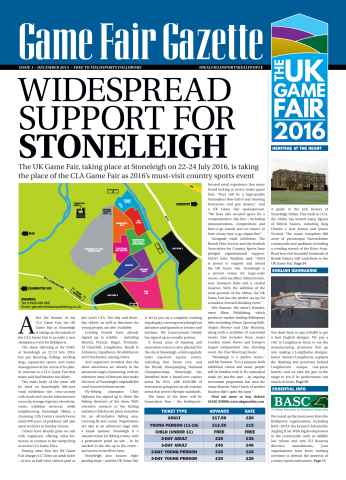 GameFair Gazette - December 2015 issue GameFair Gazette - December 2015