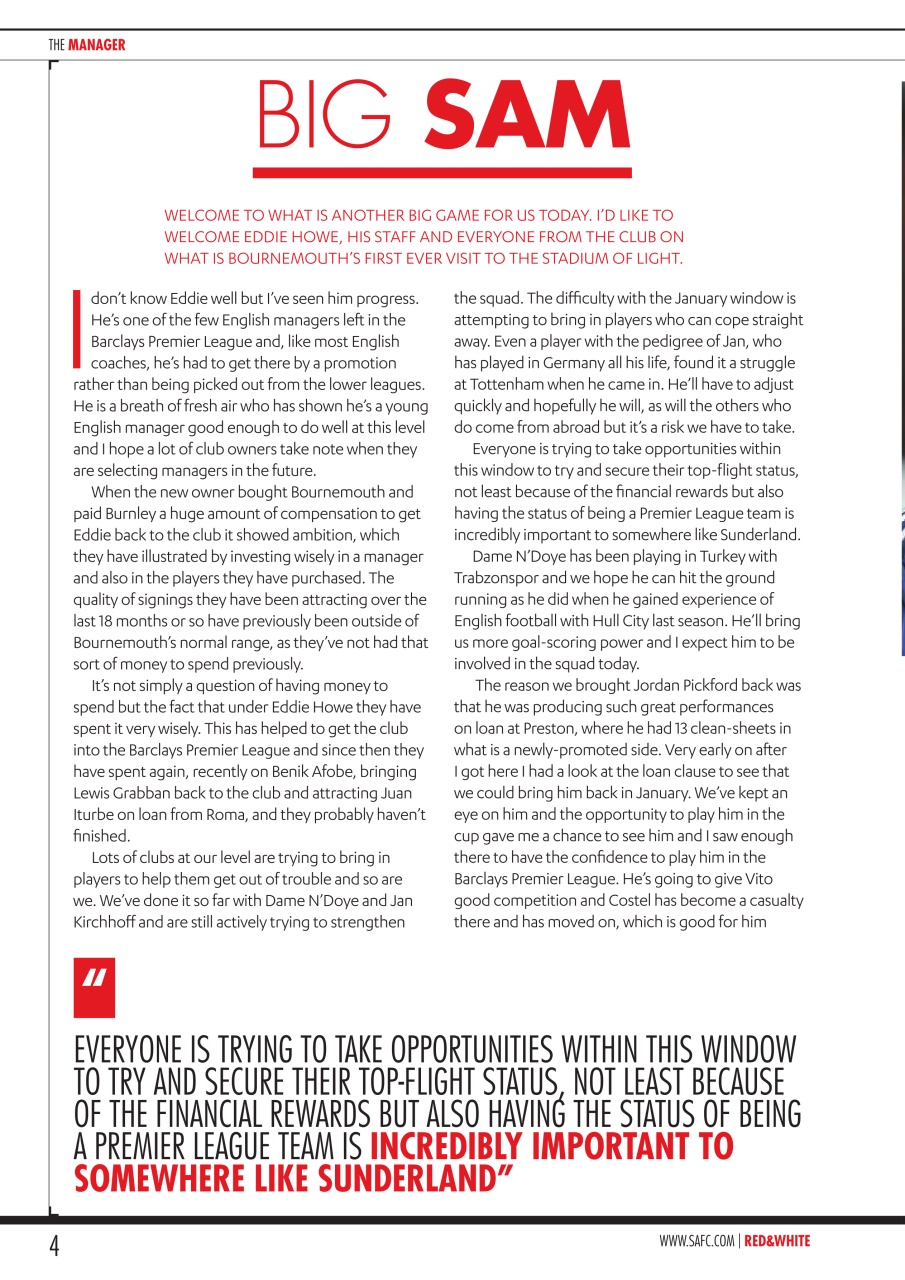 Sunderland FC Preview Pages