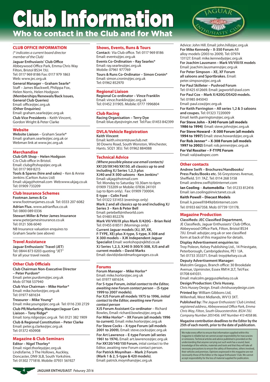 Jaguar Enthusiast Preview Pages
