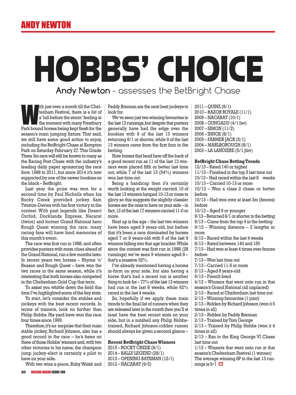 Racing Ahead Preview Pages