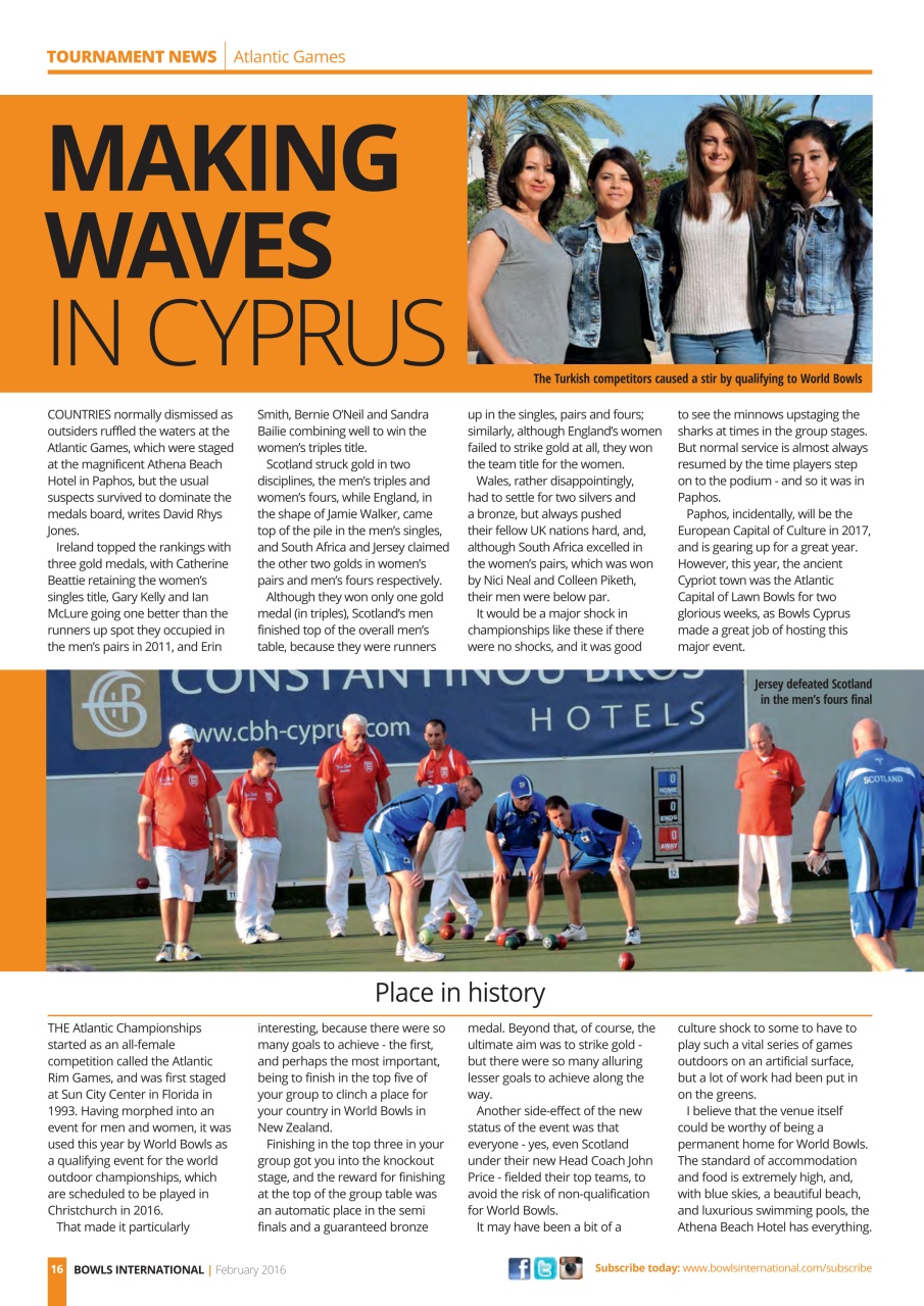 Bowls International Preview Pages