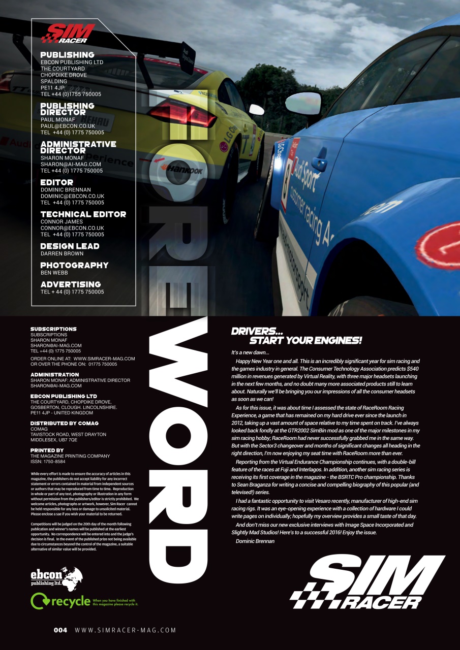 Sim Racer Preview Pages