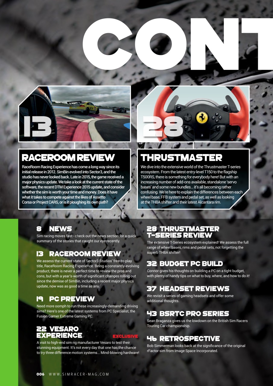 Sim Racer Preview Pages