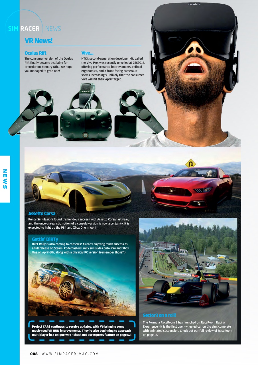 Sim Racer Preview Pages