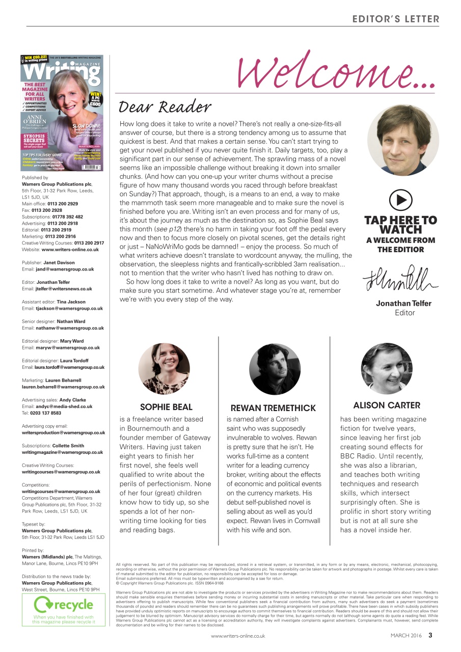 Writing Magazine Preview Pages