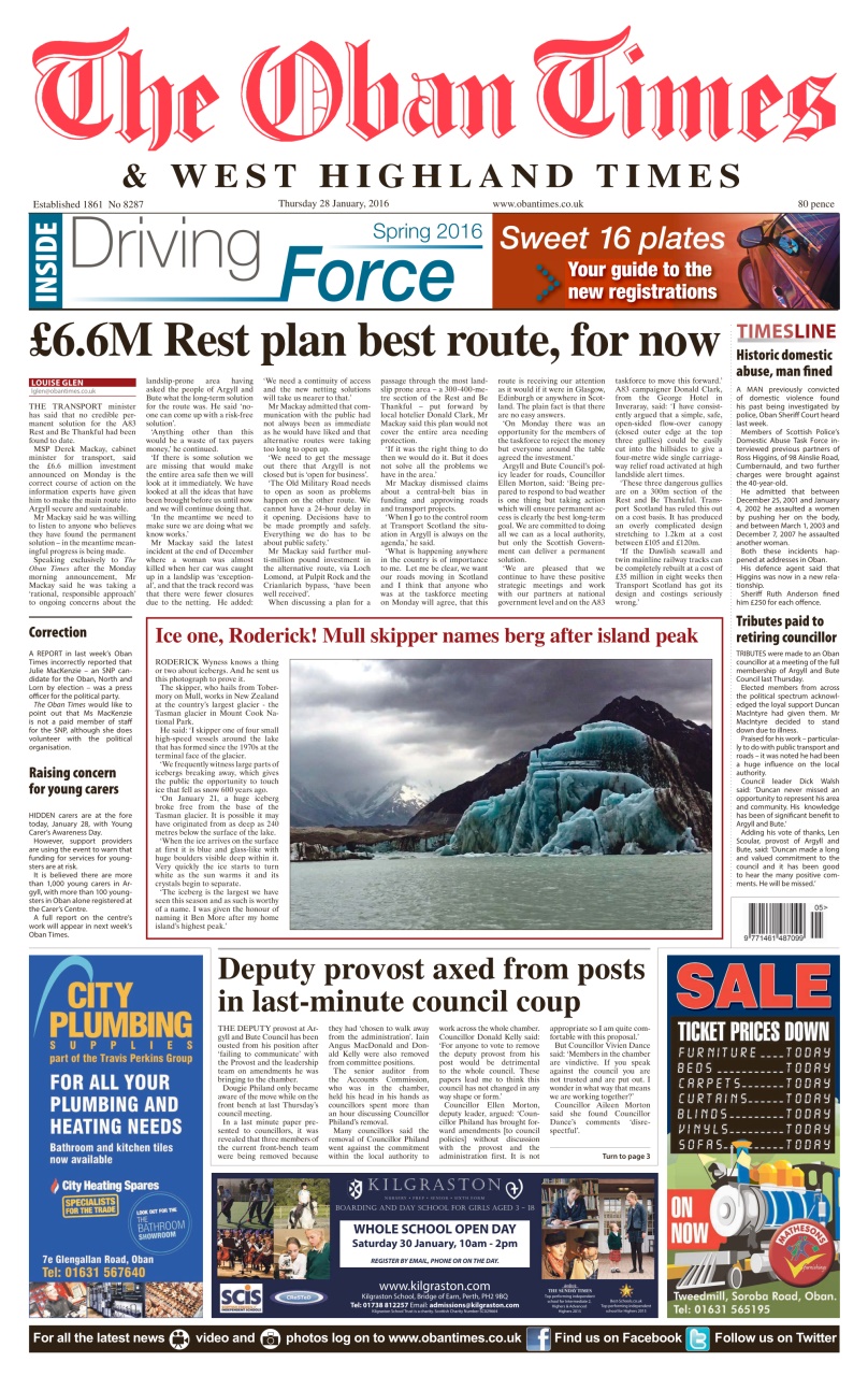 The Oban Times & Lochaber Times Preview Pages