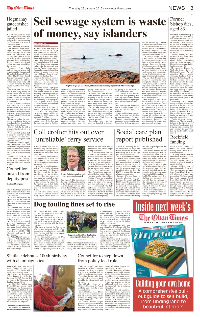 The Oban Times & Lochaber Times Preview Pages
