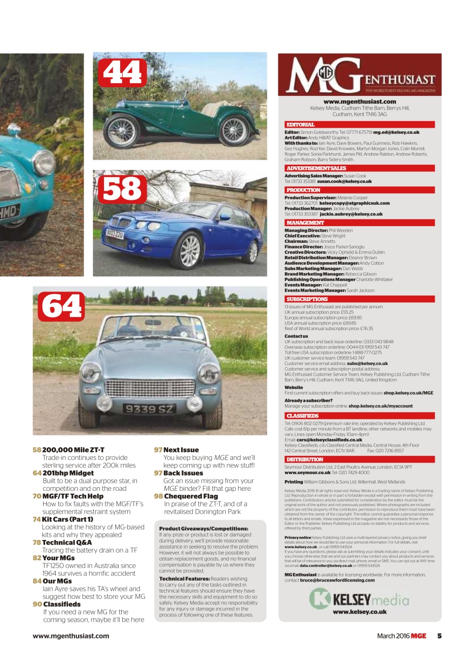 MG Enthusiast Preview Pages