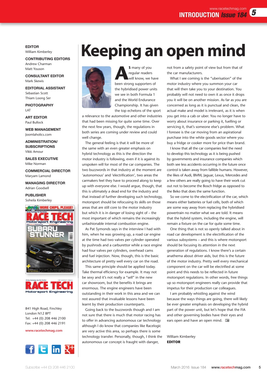 Race Tech Preview Pages