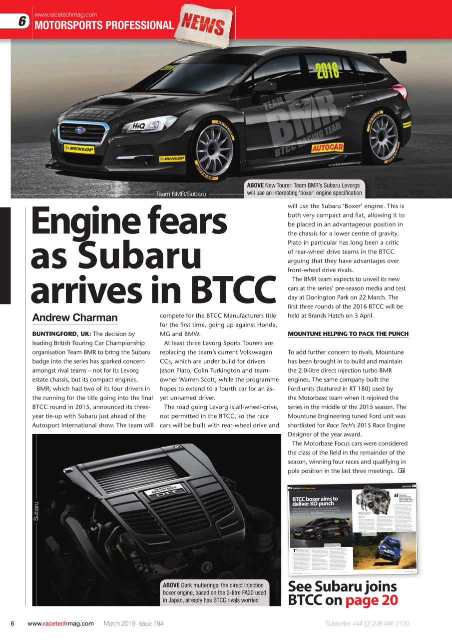 Race Tech Preview Pages