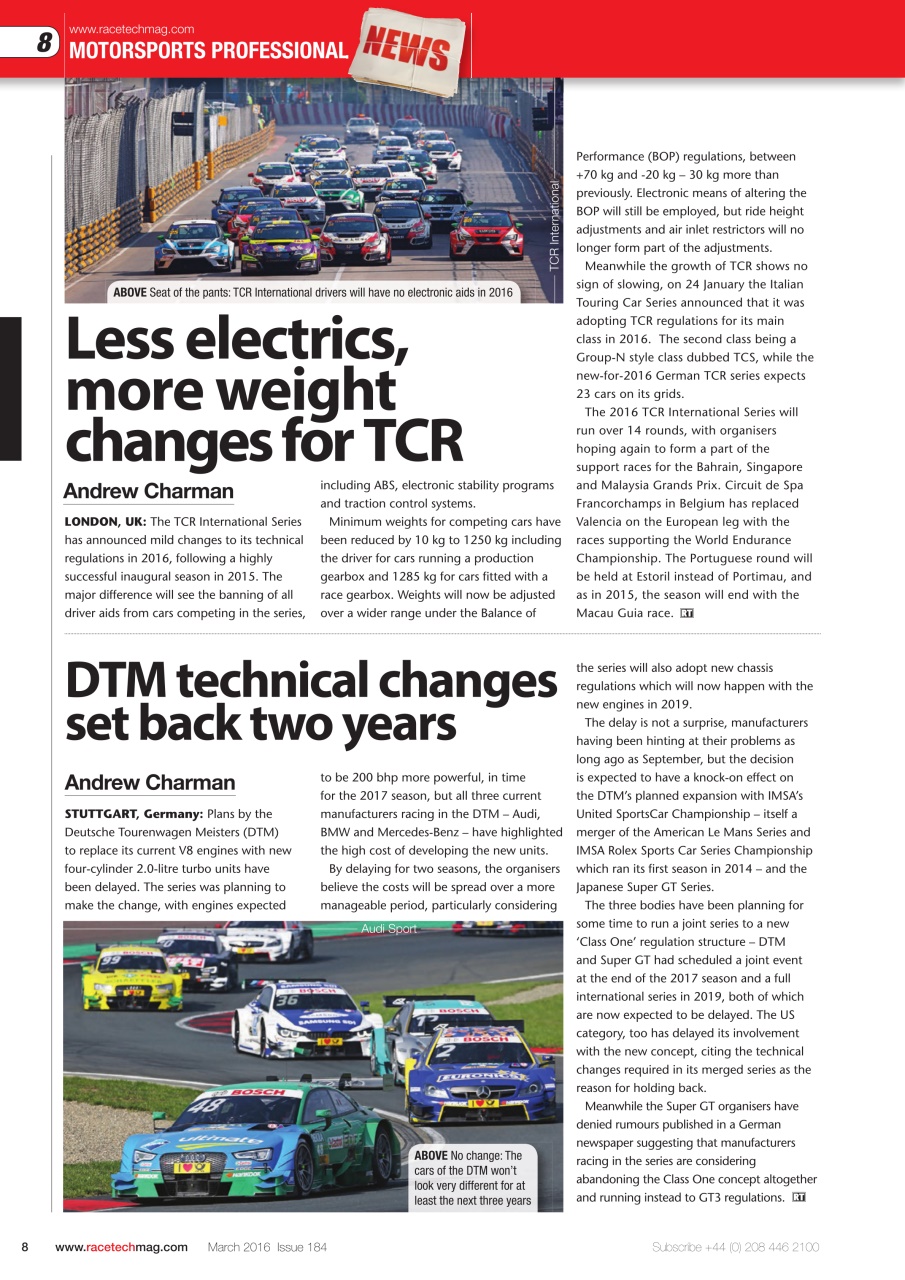 Race Tech Preview Pages