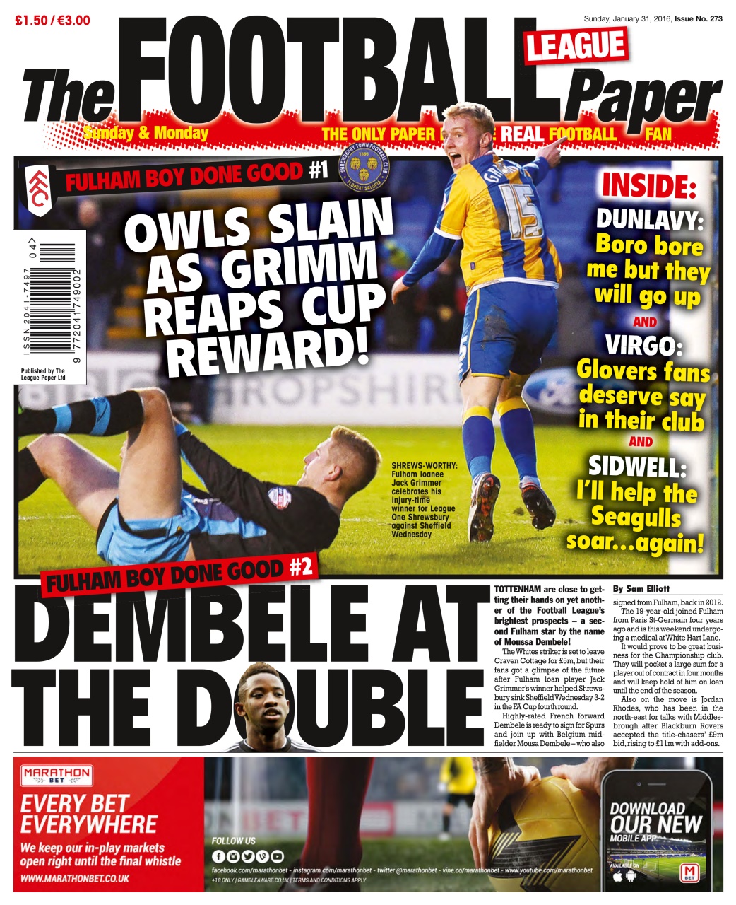 The Football League Paper Preview Pages