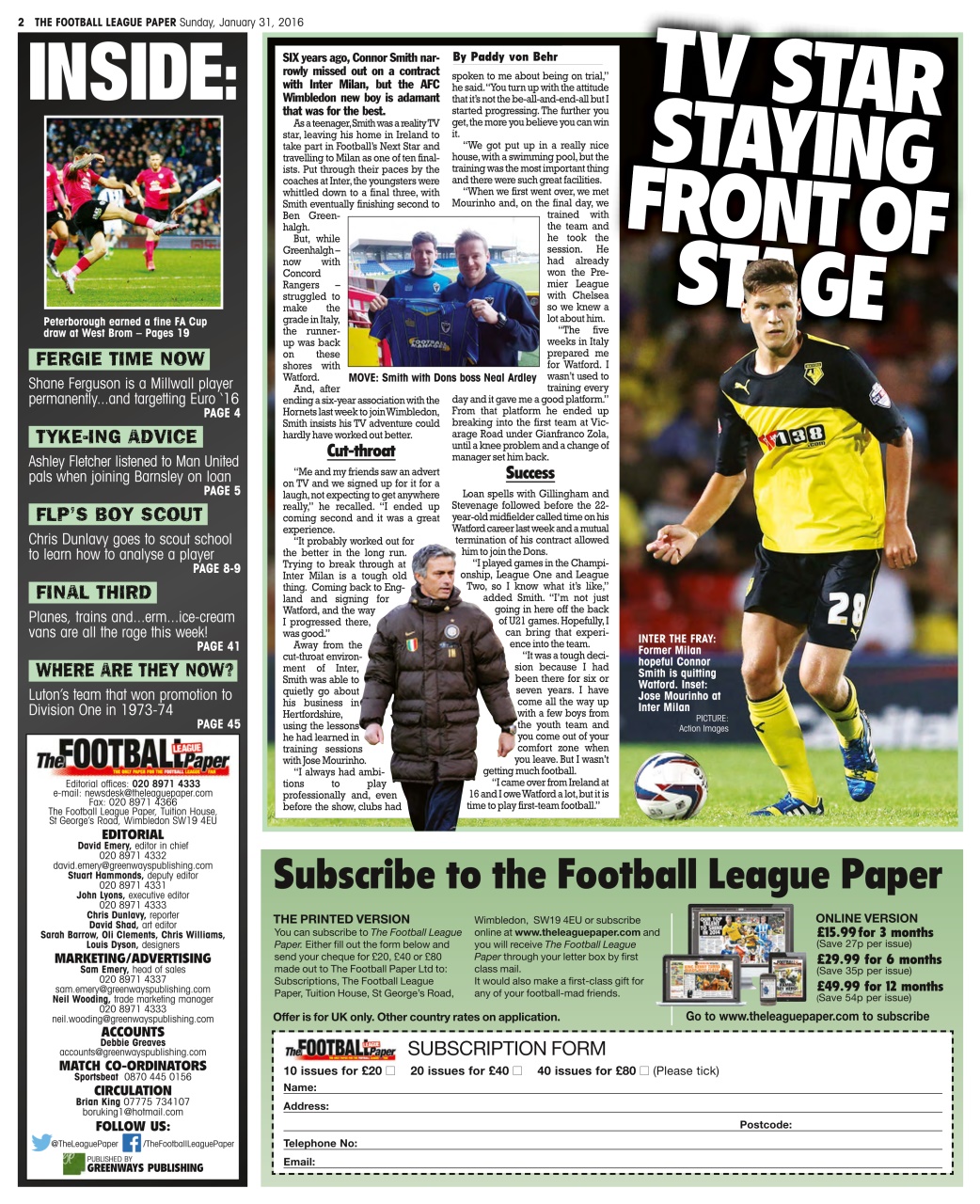 The Football League Paper Preview Pages