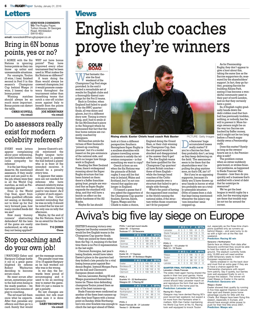 The Rugby Paper Preview Pages