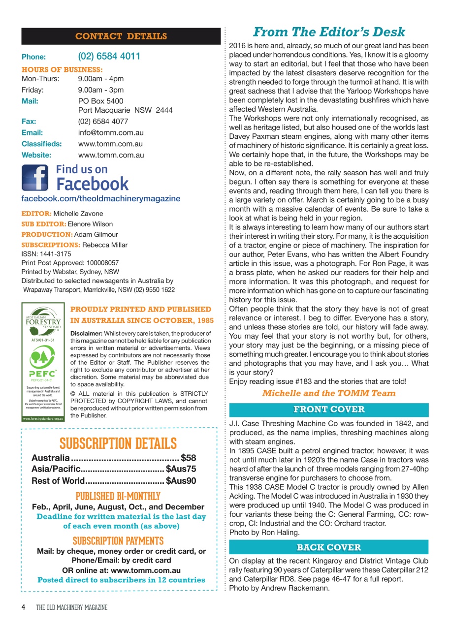 The Old Machinery Magazine Preview Pages