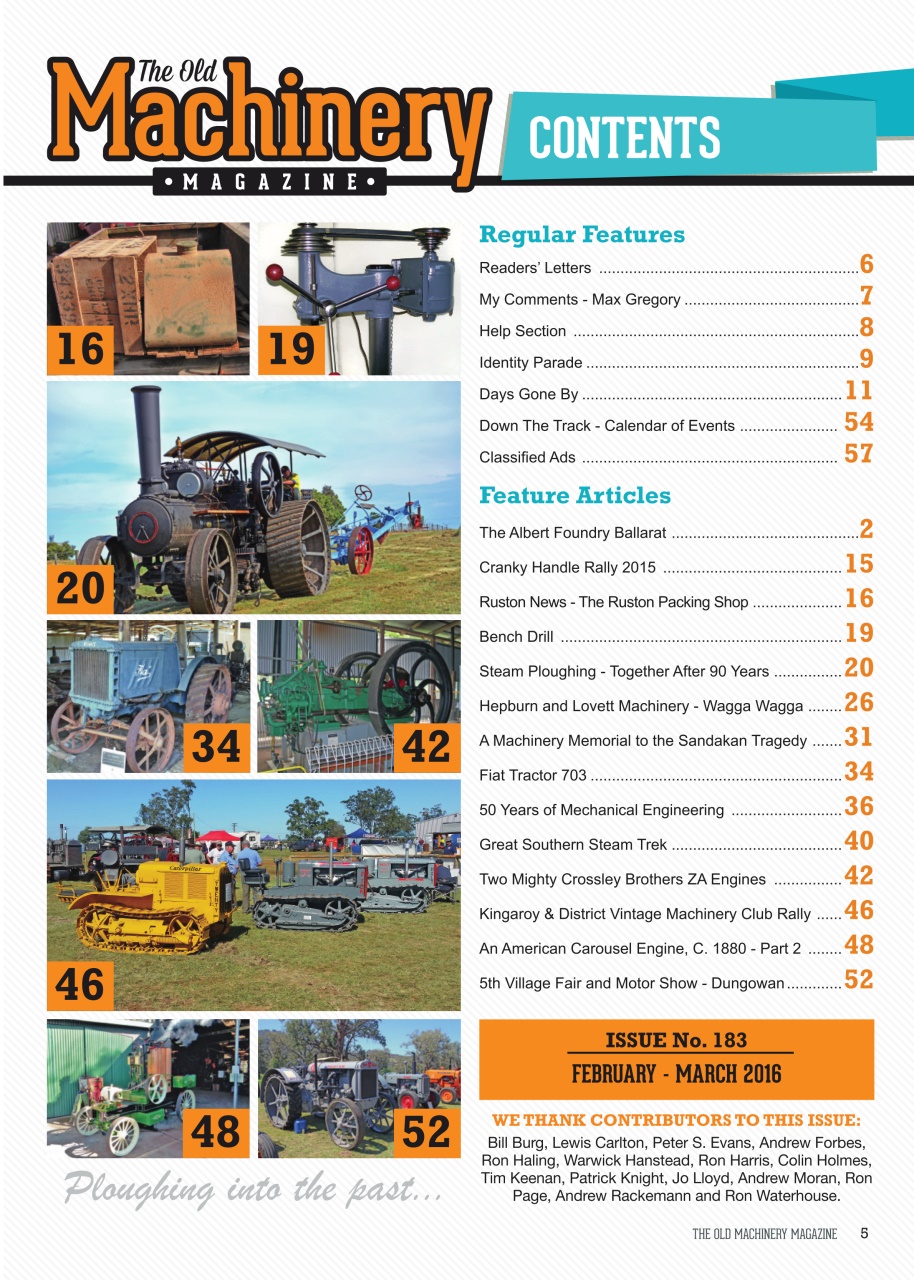 The Old Machinery Magazine Preview Pages