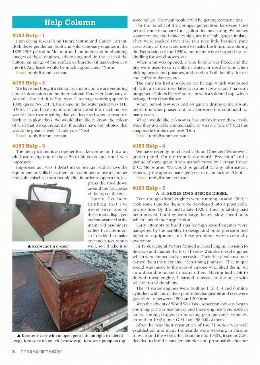 The Old Machinery Magazine Preview Pages