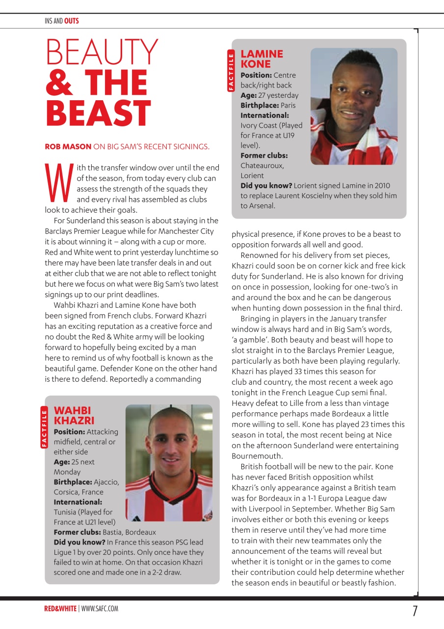 Sunderland FC Preview Pages