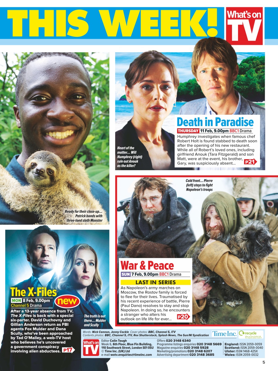 What's on TV Preview Pages