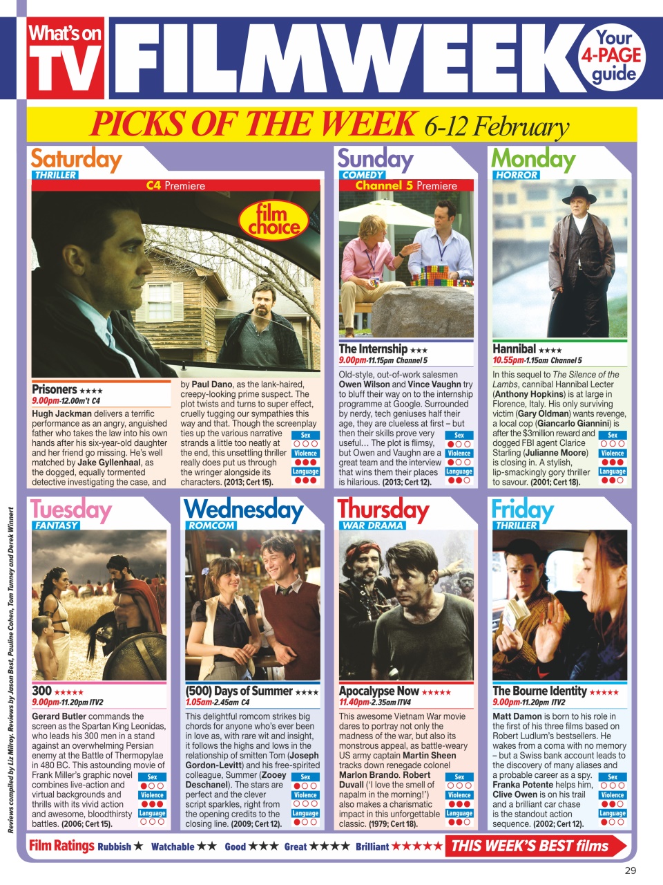 What's on TV Preview Pages