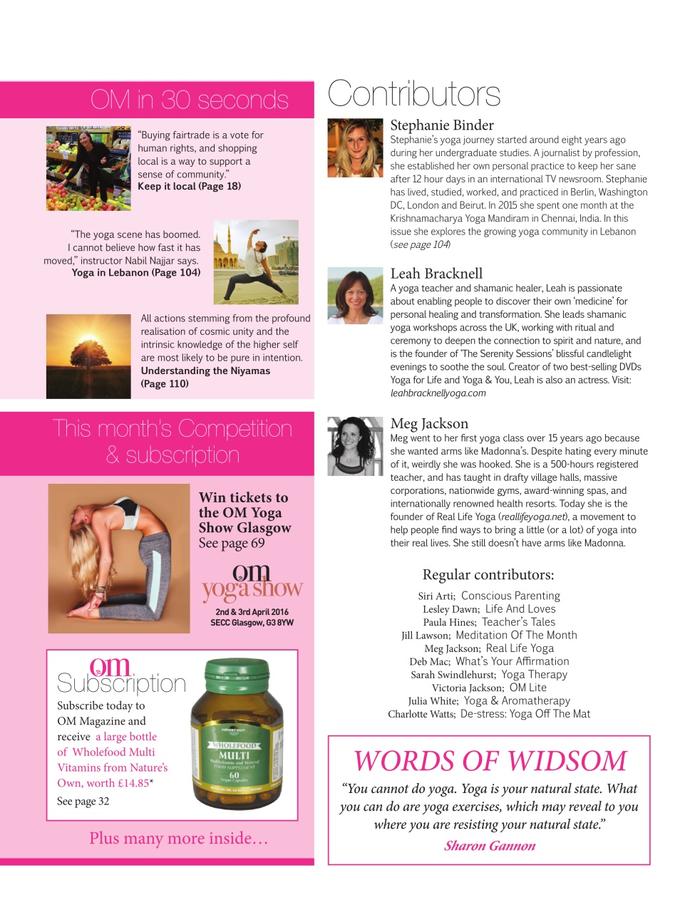 OM Yoga Magazine Preview Pages
