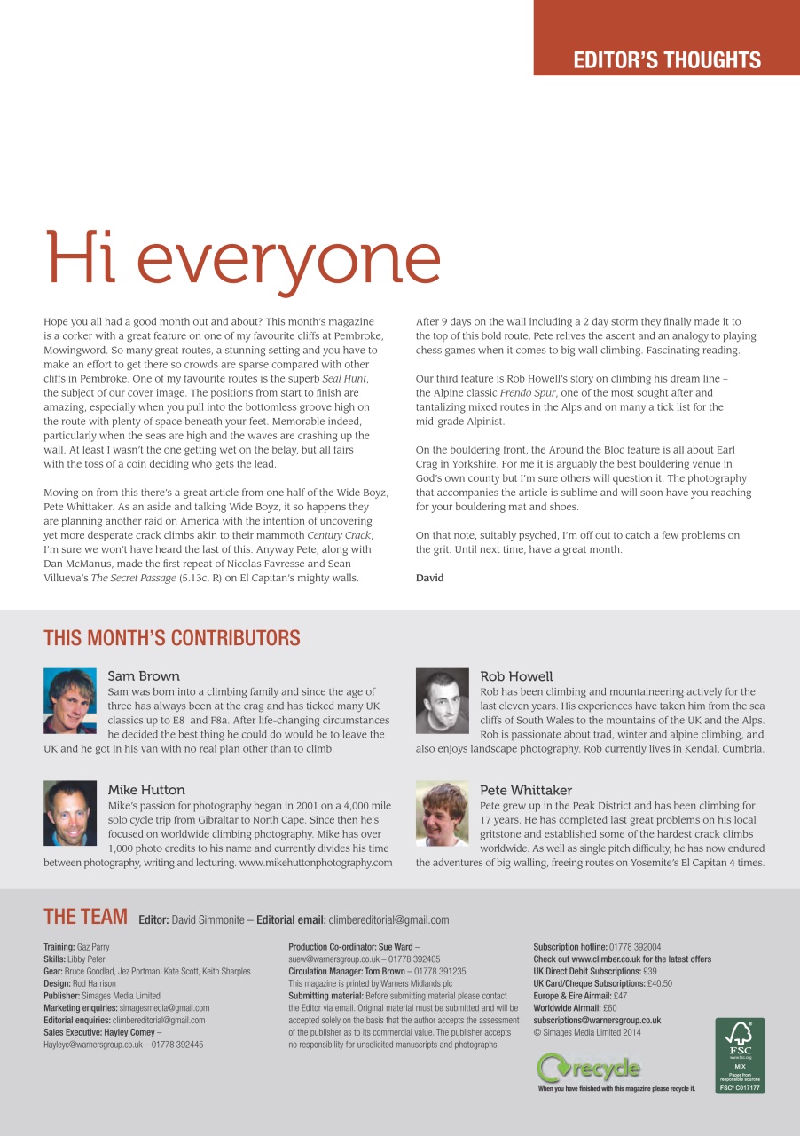 Climber Preview Pages