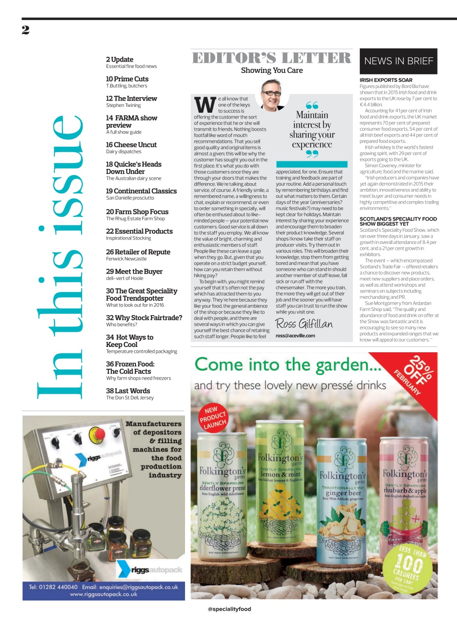 Speciality Food Preview Pages