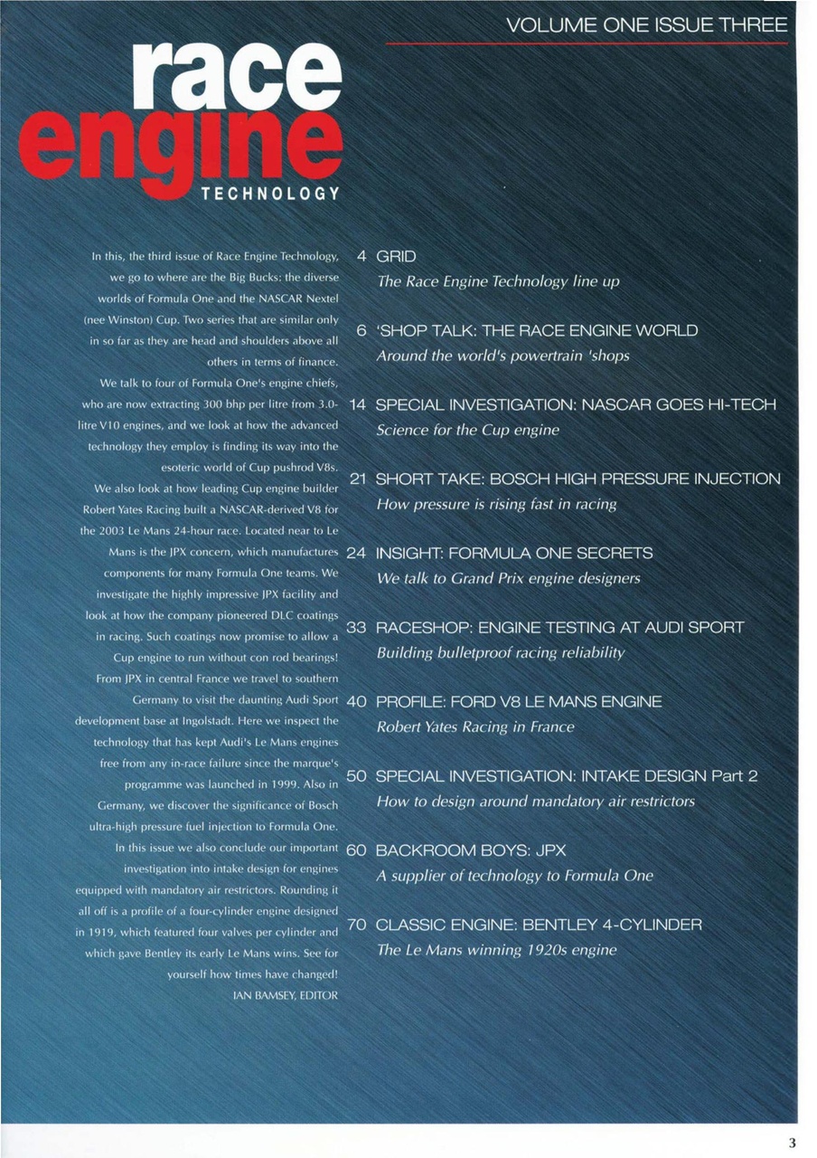 Race Engine Technology Preview Pages