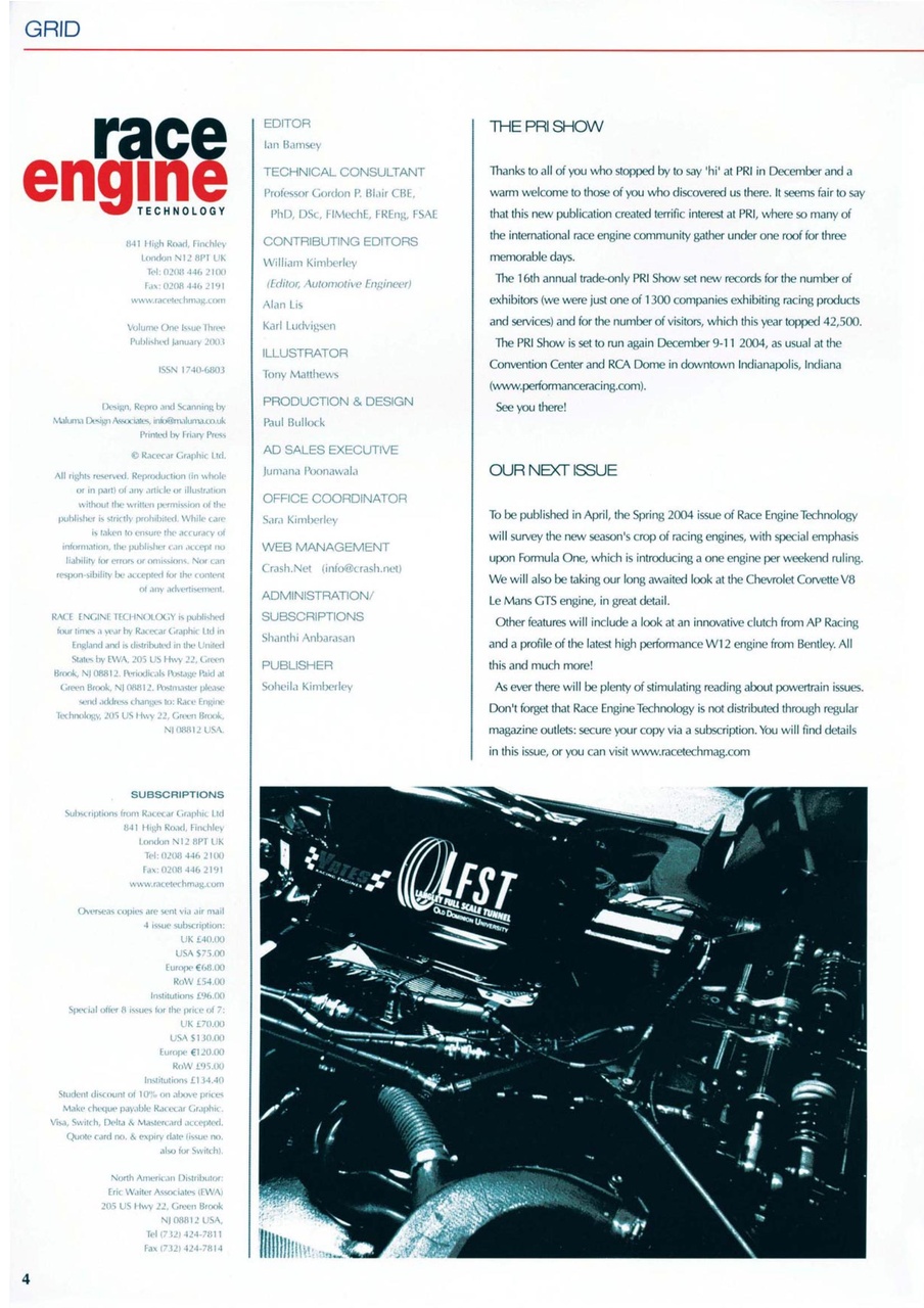 Race Engine Technology Preview Pages