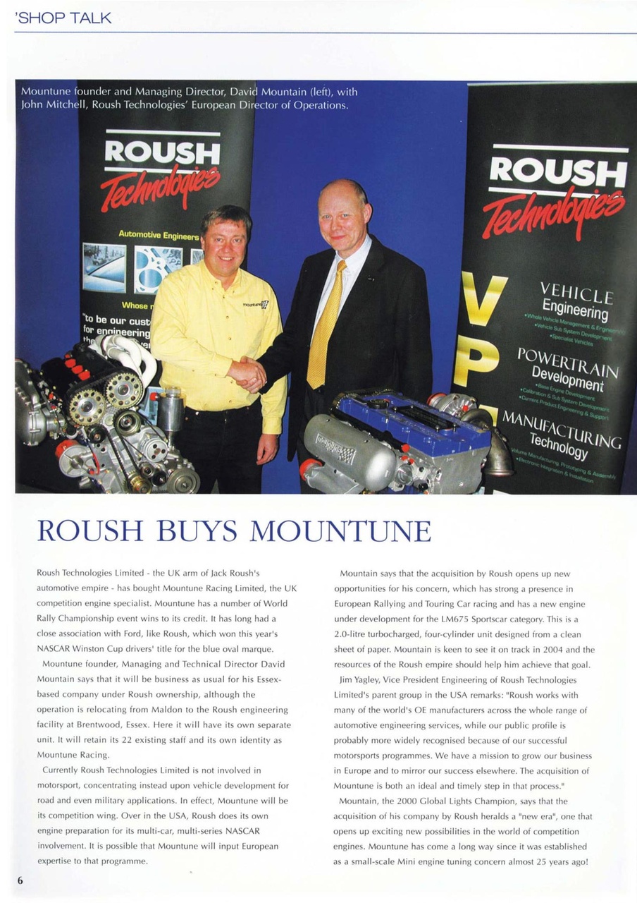 Race Engine Technology Preview Pages