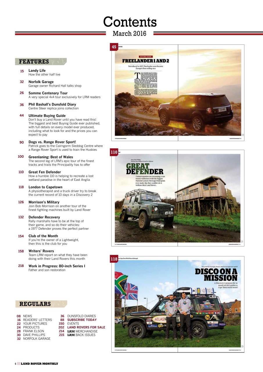 Land Rover Monthly Preview Pages