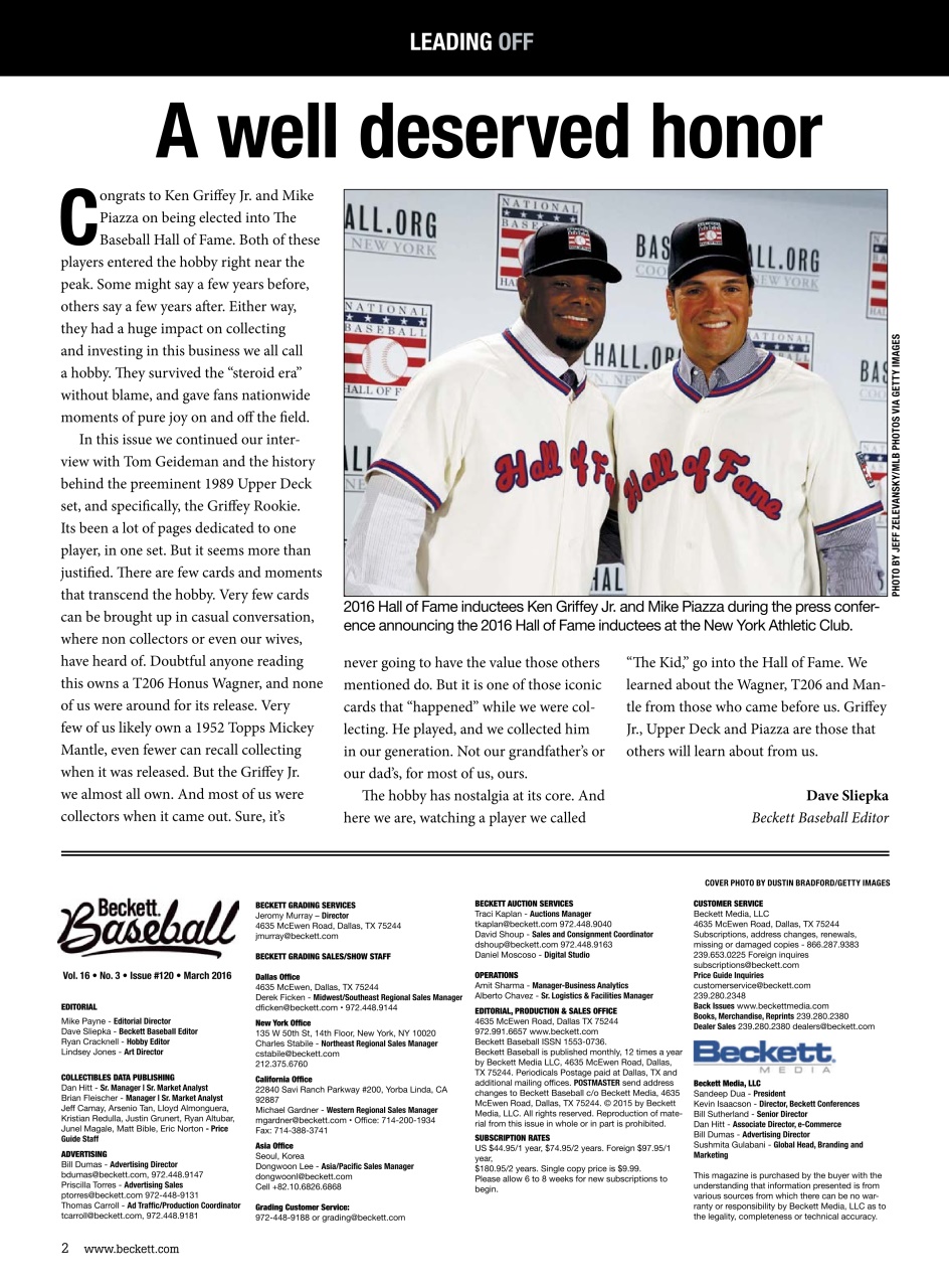 Beckett Baseball Magazine Preview Pages