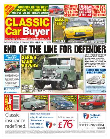 Classic Car Buyer issue No. 316 End Of The Line For Defender