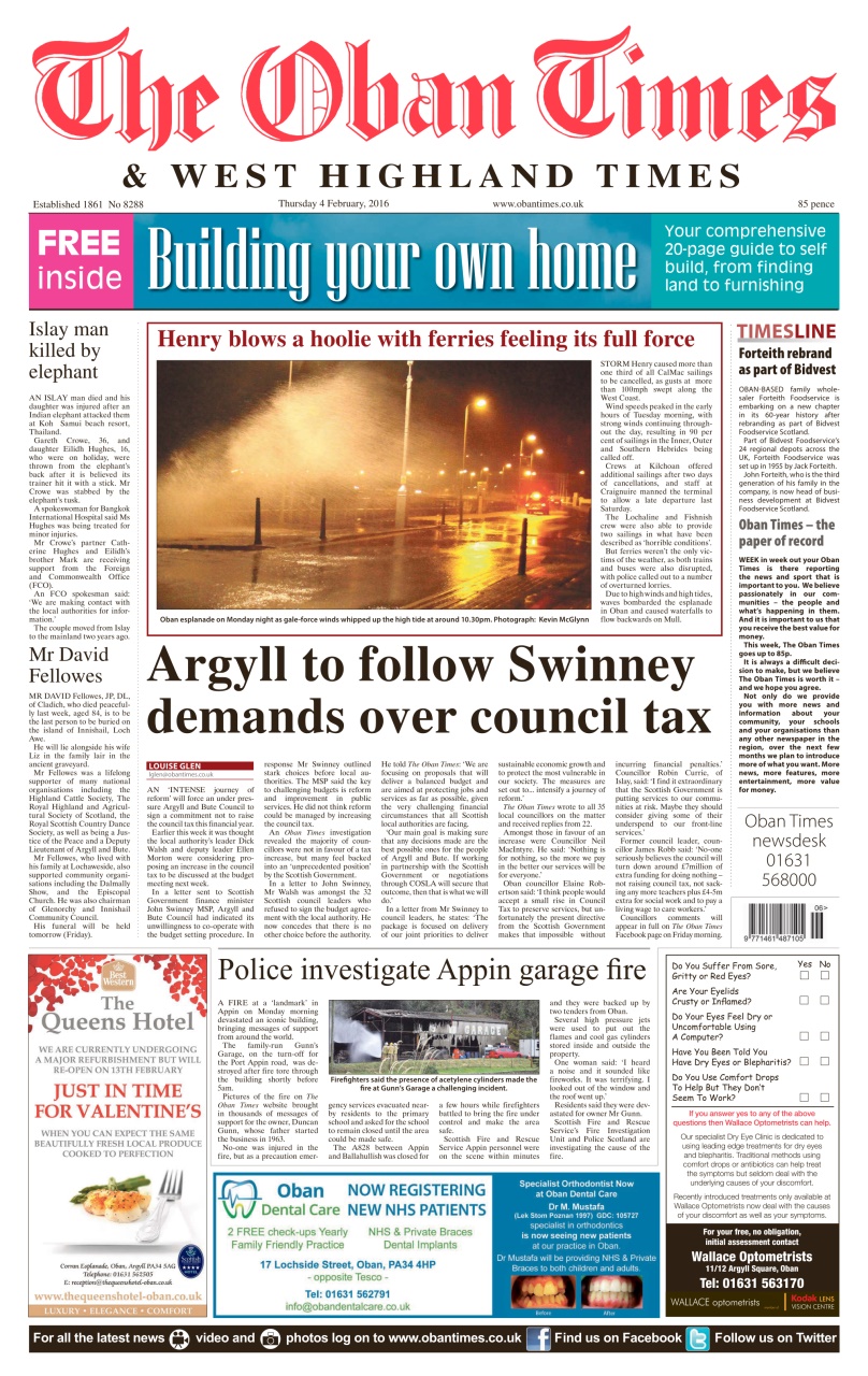 The Oban Times & Lochaber Times Preview Pages