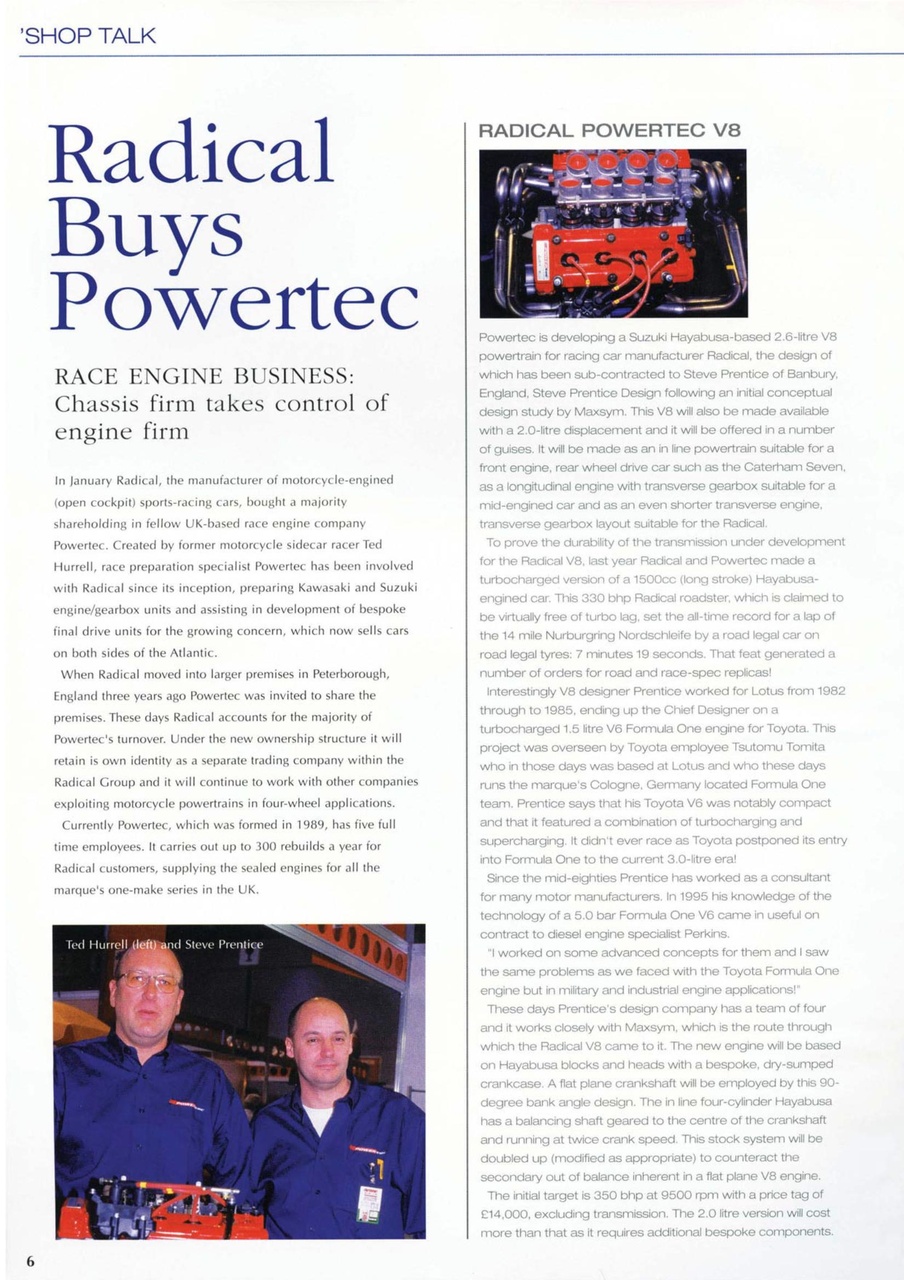 Race Engine Technology Preview Pages