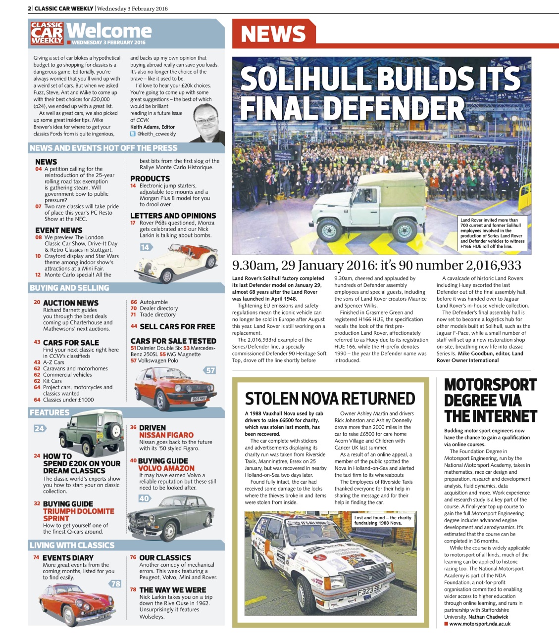 Classic Car Weekly Preview Pages