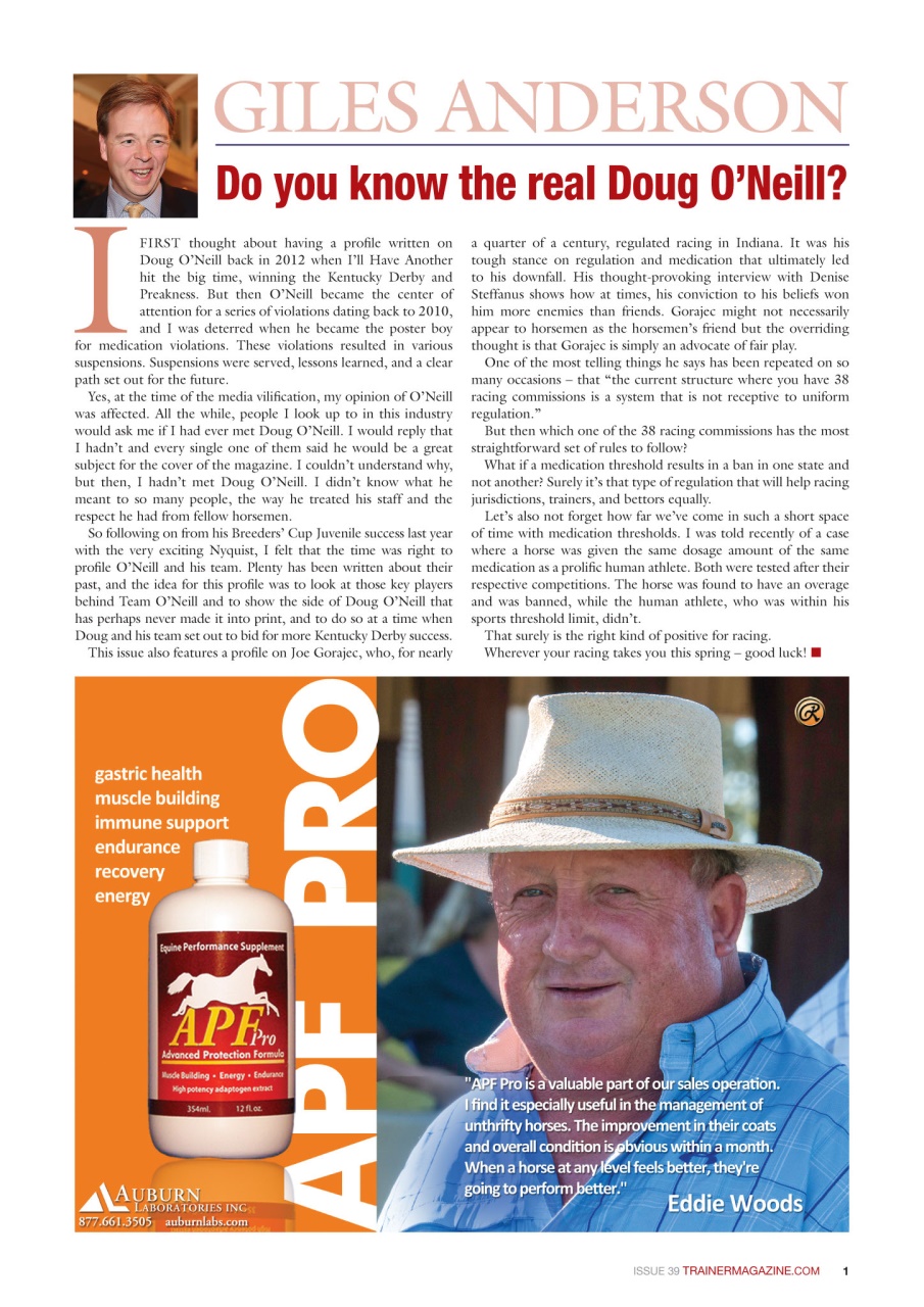 North American Trainer Magazine - horse racing Preview Pages