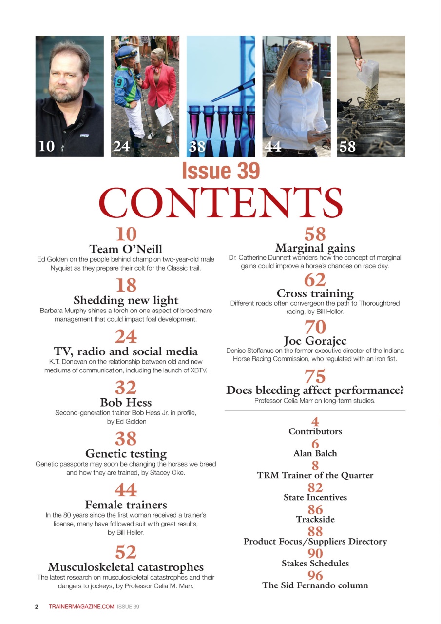 North American Trainer Magazine - horse racing Preview Pages