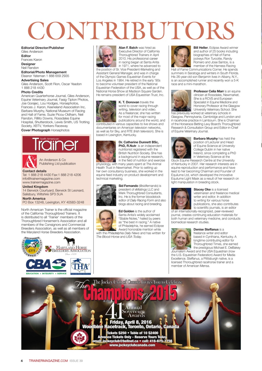 North American Trainer Magazine - horse racing Preview Pages