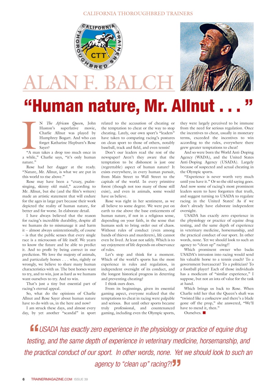 North American Trainer Magazine - horse racing Preview Pages