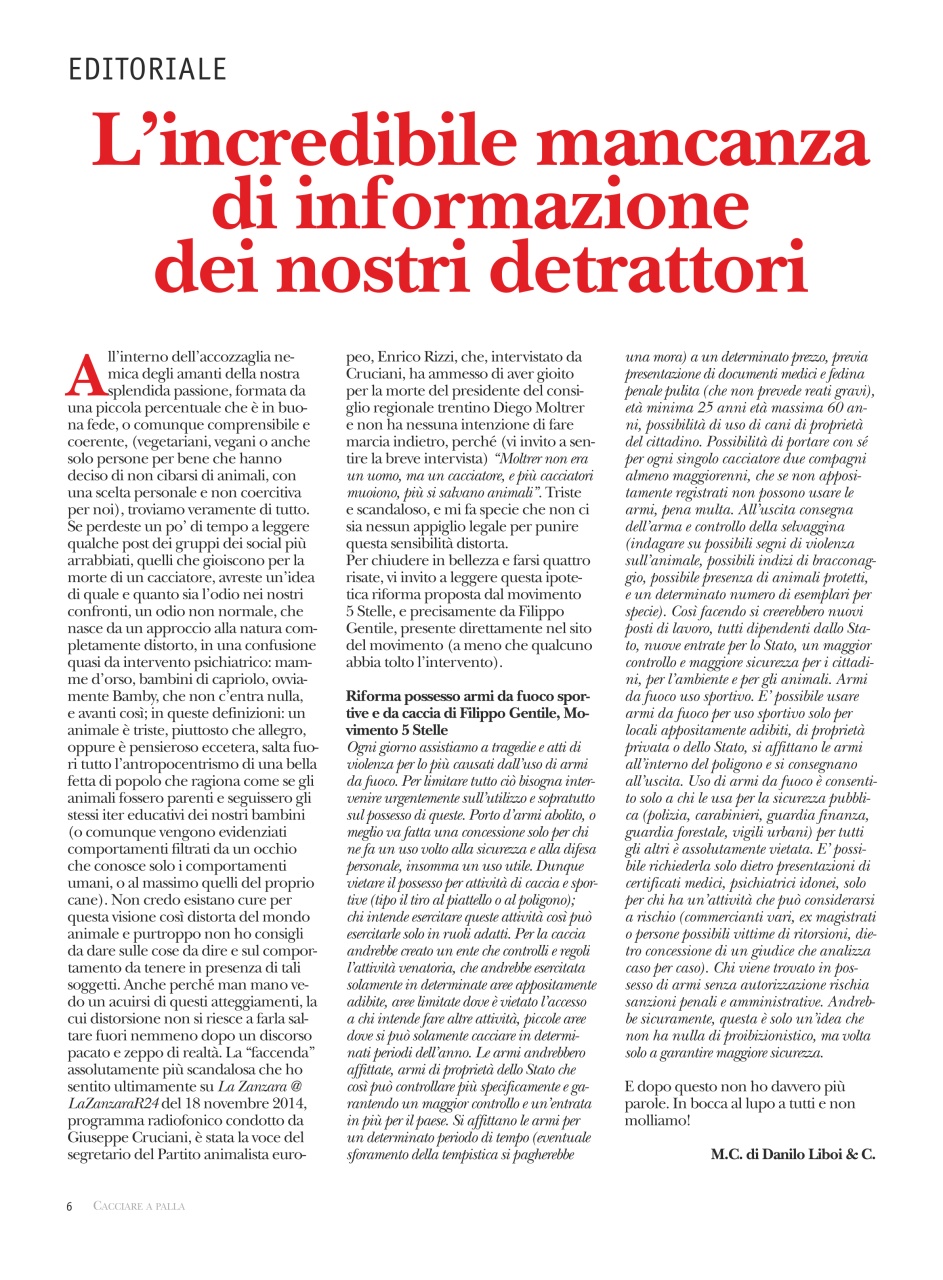 Caccia Magazine Preview Pages