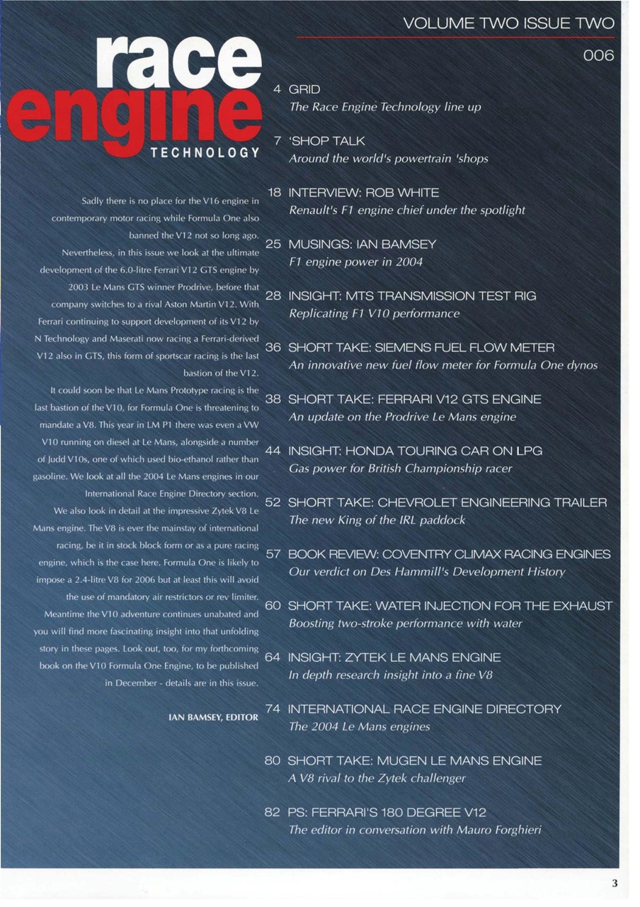 Race Engine Technology Preview Pages