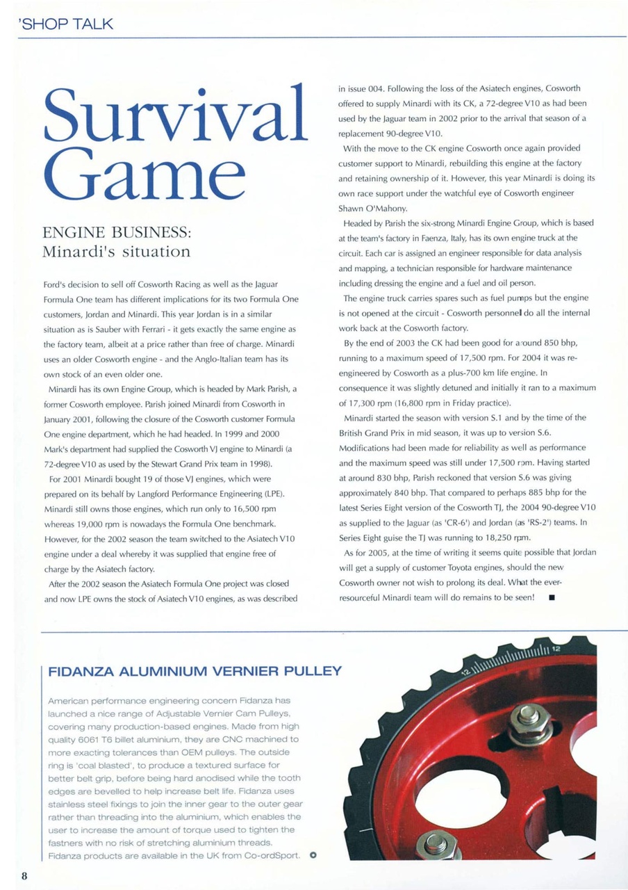 Race Engine Technology Preview Pages